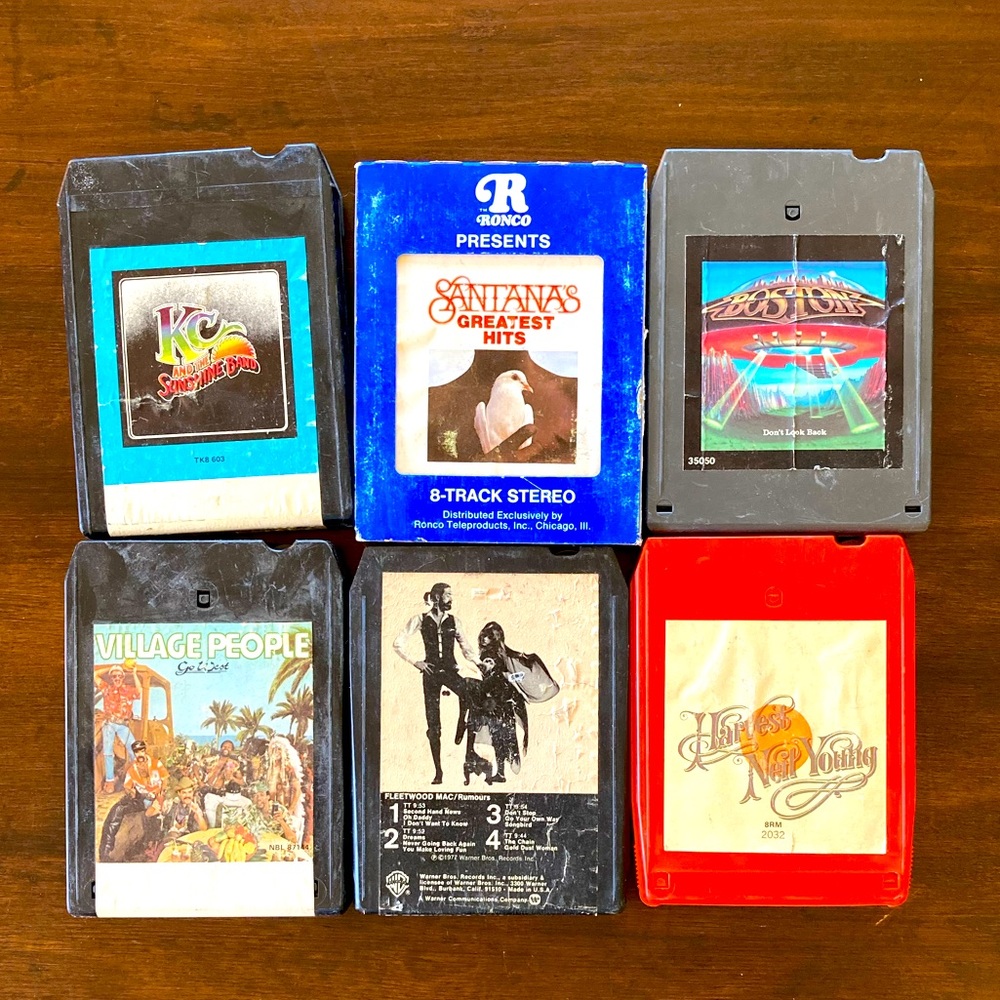 Vintage Lot of 6 8 Tracks Santa, Fleetwood Mac, And More